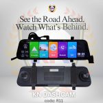 KN R11 Smart Dashcam Android 9.66″ Mirror 4G GPS WiFi Front & Rear Camera
