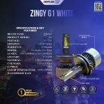 ZINGY G1 White LED Headlight 75W 7500LM 6000K Canbus Ready