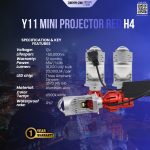 Y11 Mini Projector LED H4 65W 10,000LM 6500K White IP67